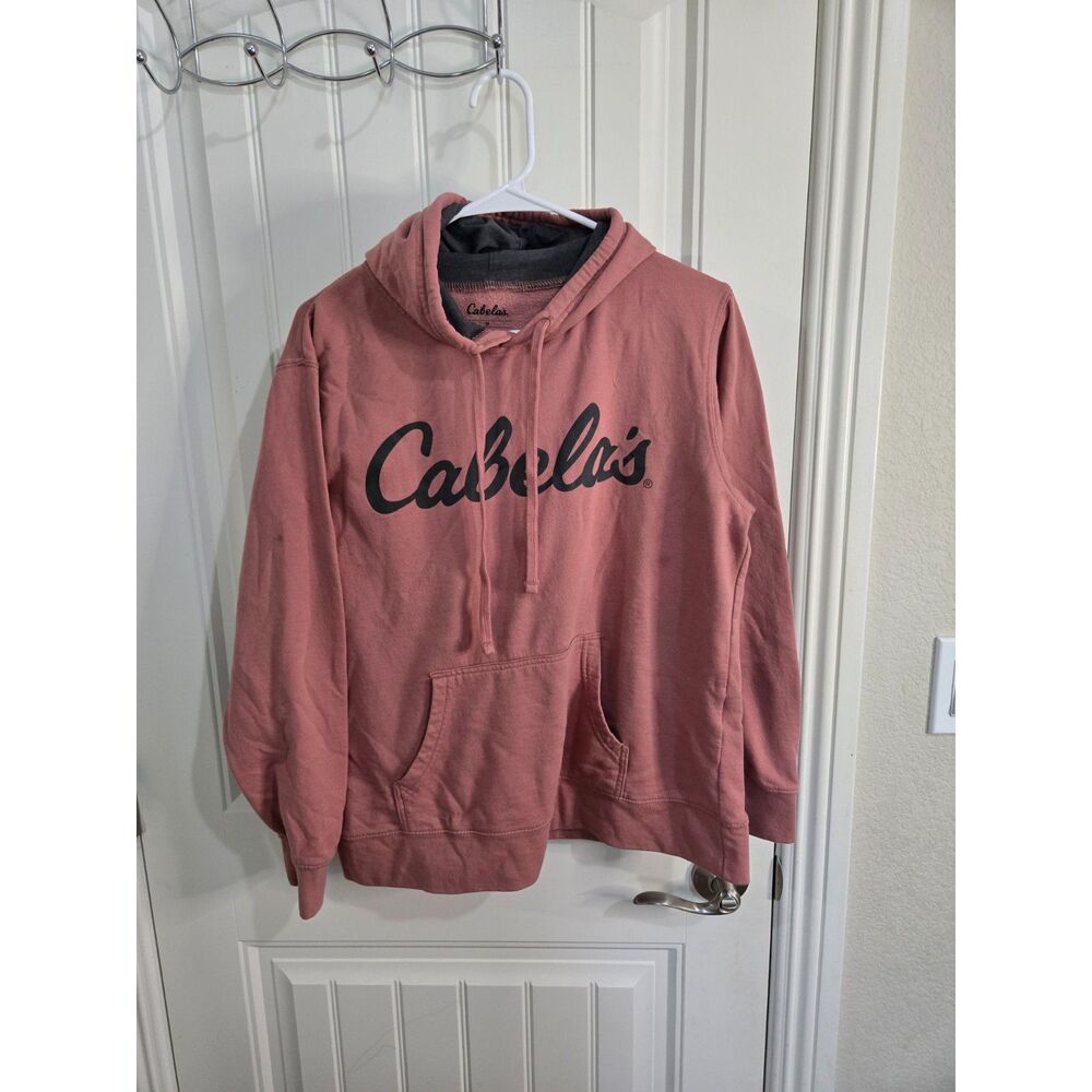 Cabela’s Women’s Medium Pink Pullover Hoodie Logo Sweatshirt Outdoor Casual